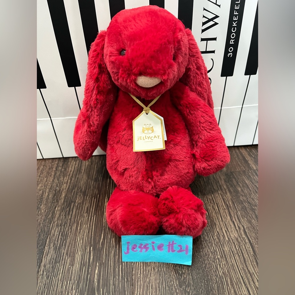 Jellycat Bashful Luxe Bunny Scarlett Medium 12" 100%Authentic NWT US